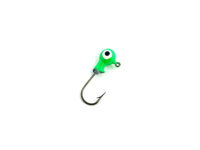 Fishing Lures for Walleye-2/25oz Essential Round Ball Jig / Jig Head, Fluorescent Green Color- 8 Pack