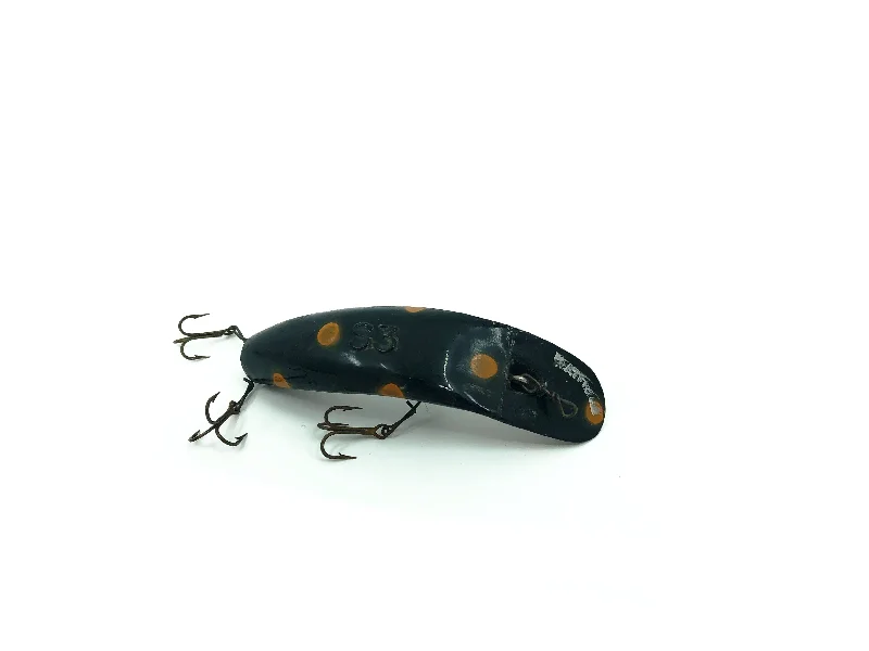 Night Fishing Lures-Helin Flatfish S3 Black with Orange Dots Color