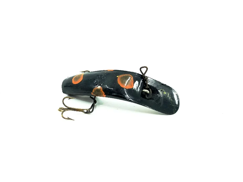 Glow-in-the-Dark Lures-Helin Flatfish F6, Black/Orange Spots Color