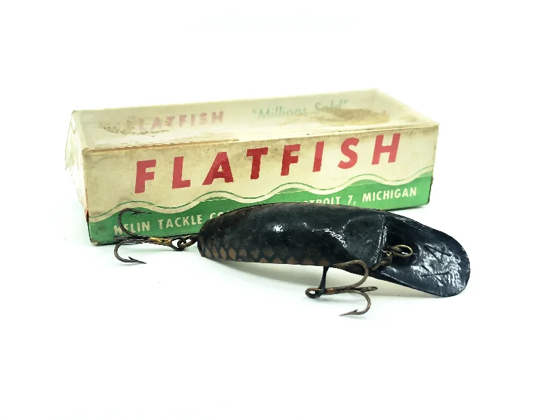 Sinking Popper Lures-Vintage Helin Flatfish X4, LS Large Scale Color with Box