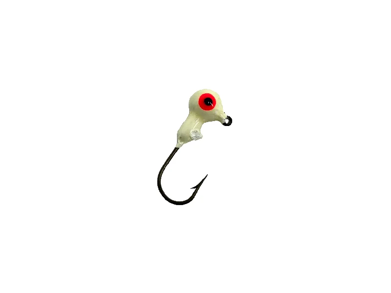 Streamer Lures-2/25oz Essential Round Ball Jig / Jig Head, White Color- 8 Pack