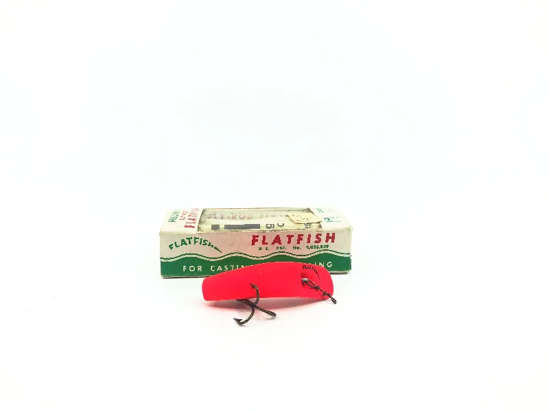 Wide Action Lures-Helin Flatfish F6 RFL Red Fluorescent Color with Box