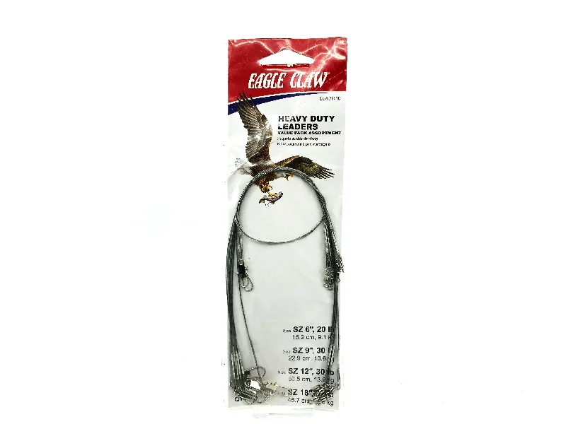 Unique Color Lures-Eagle Claw Heavy Duty Leaders, Value pack Assortment