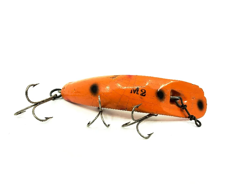 Pre-Rigged Lures-Helin Flatfish M2, OR Orange/Black Spots Color