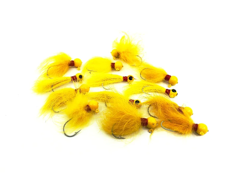 Heavy-Duty Lures-Vintage Assorted Yellow Jig, 13 Pack