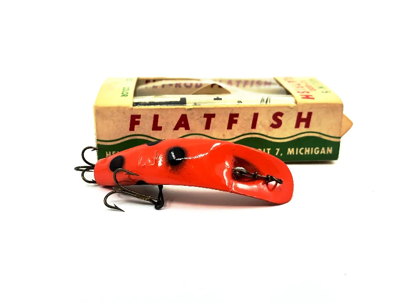 Spinnerbait Lures-Vintage Helin Flatfish F7, OR Orange Color with Box