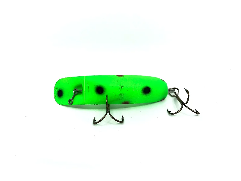 Floating Topwater Lures-Helin Flatfish Musky Size T60-GFL Green Fluorescent Color