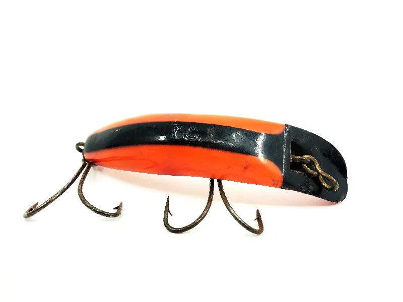 Jighead Lures-Helin Vintage Flatfish T50, OB Orange/Red Tip/Black Stripe Color