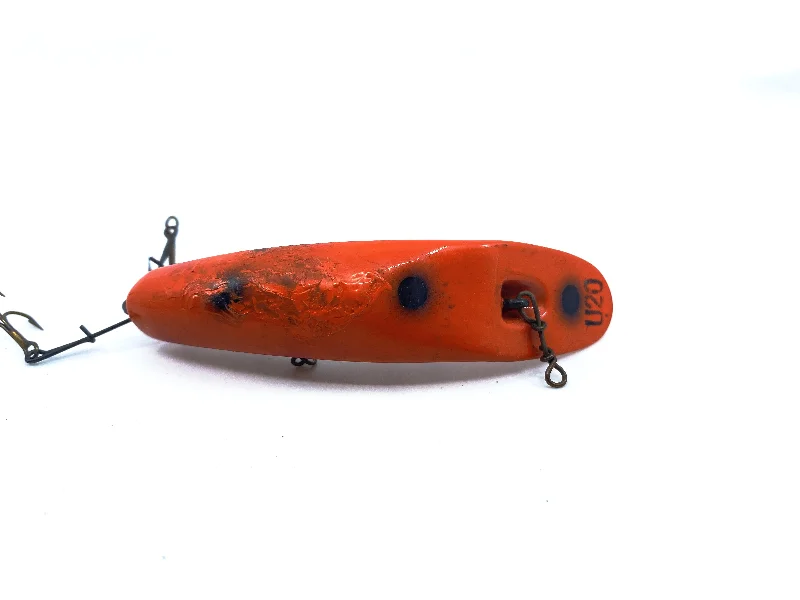 Bass Fishing Lures-Vintage Helin Flatfish U20 O Orange Color