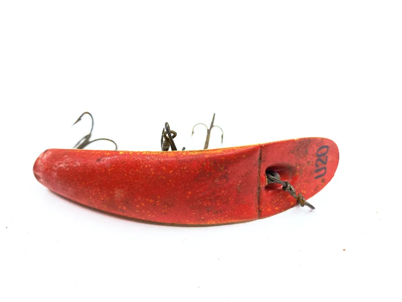 Deepwater Lures-Vintage Helin Flatfish U20 WR White Bottom Red Top Color