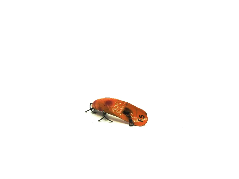 Shrimp-Like Lures-Wooden Helin Flatfish F5 OR Orange Color