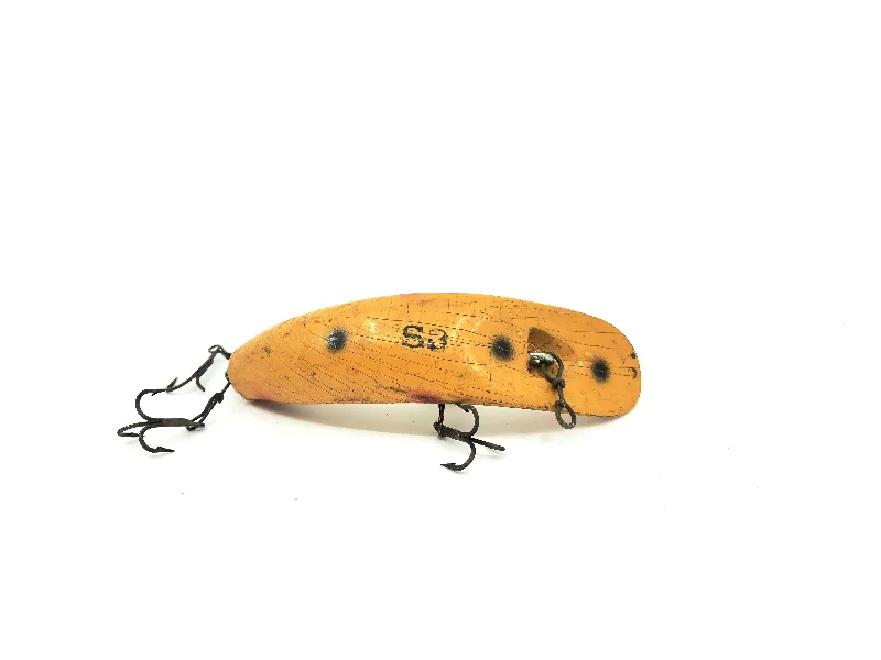 Weighted Lures-Wooden Helin Flatfish S3 Flatfish OR Orange Color