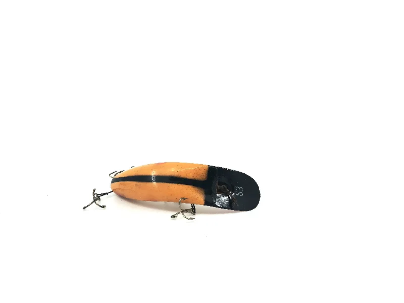 Multi-Action Lures-Helin Flatfish S3 Vintage Flatfish LOB Light Orange Red Tip Black Stripe Color