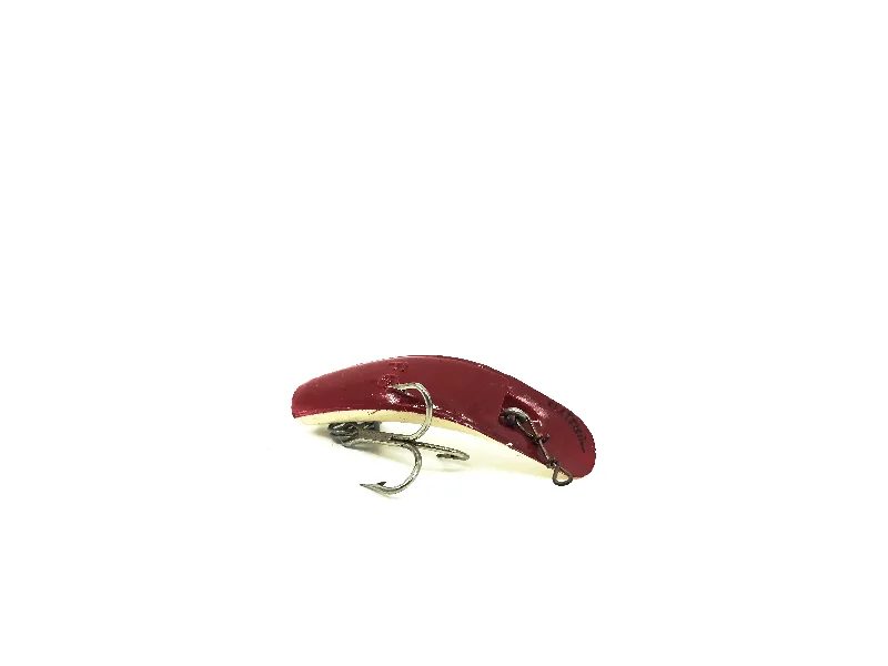 Scented Fishing Lures-Vintage Helin Flatfish F6 YE WR White Bottom Red Top Color