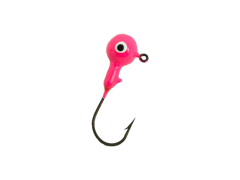 Fishing Lures for Salmon-1/5oz Essential Round Ball Jig / Jig Head, Pink Color- 8 Pack