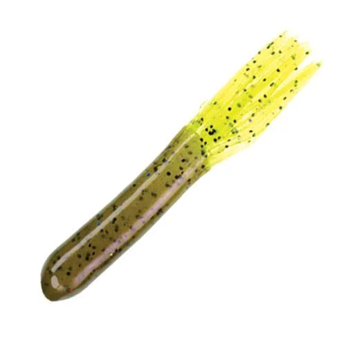 Fishing Lures for Trout-Yum Mega Tube 4" 10ct Green Pumpkin Chartreuse