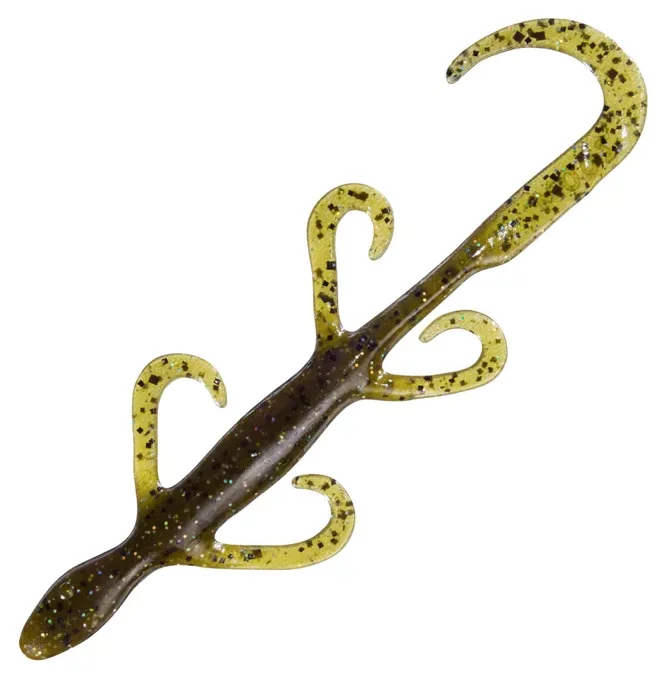 Soft Plastic Worm Lures-Zoom Lizard 6" 9-bag  Green Pumpkin Magic