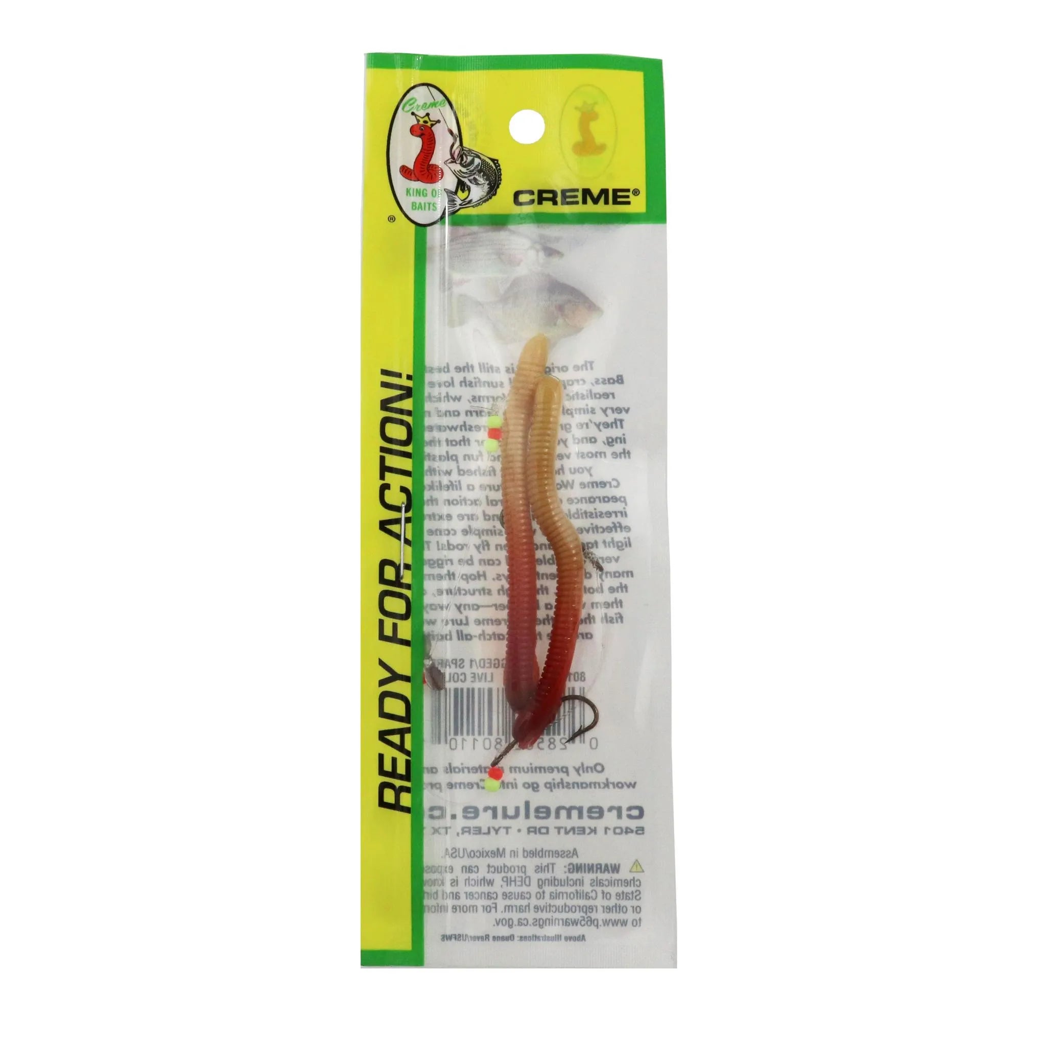 Weighted Worm Lures-Creme Angle Worm