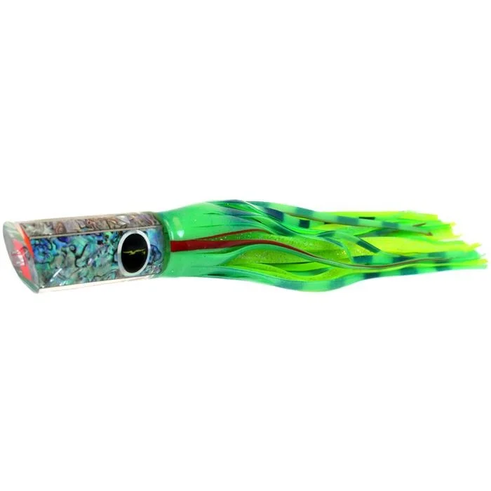 Custom Fishing Lures-Black Bart Kona Classic Tube Medium Heavy Tackle Lure - Glow/Green Chartreuse