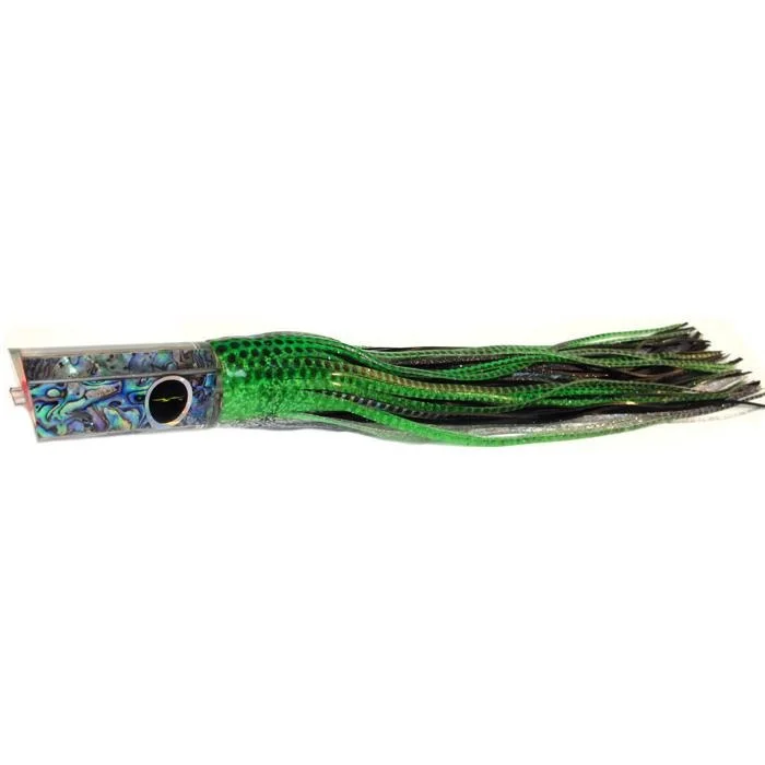 Fishing Lures for Walleye-Black Bart Kona Classic Tube Medium Heavy Tackle Lure - Green/Black Dot