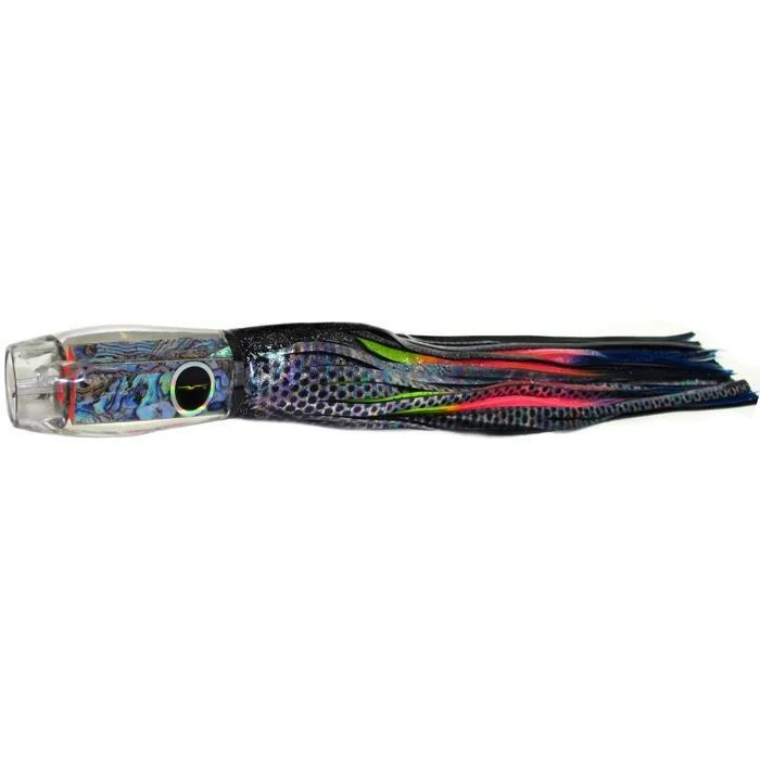 Eco-Friendly Fishing Lures-Black Bart Kona ProJet Medium Heavy Tackle Lure - Black Dot/Rainbow