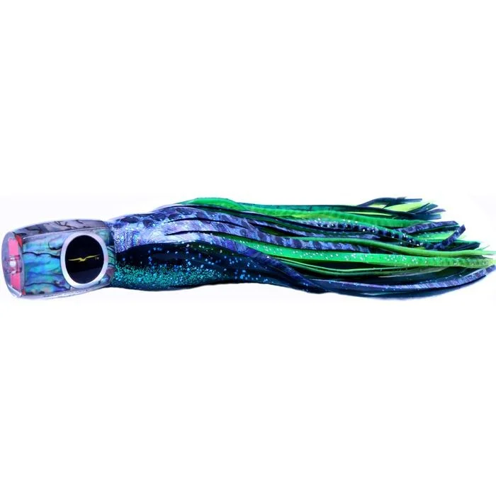 Customizable Lures-Black Bart Mahi Candy Medium Tackle Lure - Black Dark Green/Green Chartreuse