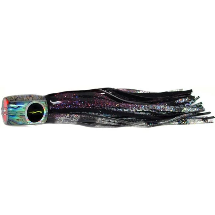 Unique Color Lures-Black Bart Mahi Candy Medium Tackle Lure - Purple/Black Dot