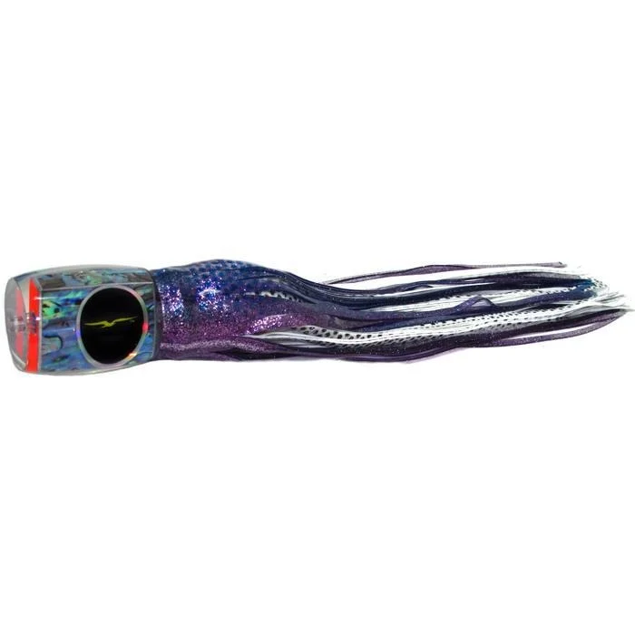 Action-Packed Lures-Black Bart Marlin Candy Medium Heavy Tackle Lure - Purple Blue Dot/White Dot