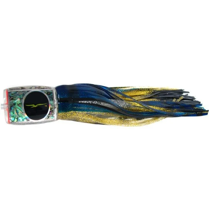 Bite Triggering Lures-Black Bart Marlin Candy Medium Heavy Tackle Lure - Yellowfin/Silver Gold Black