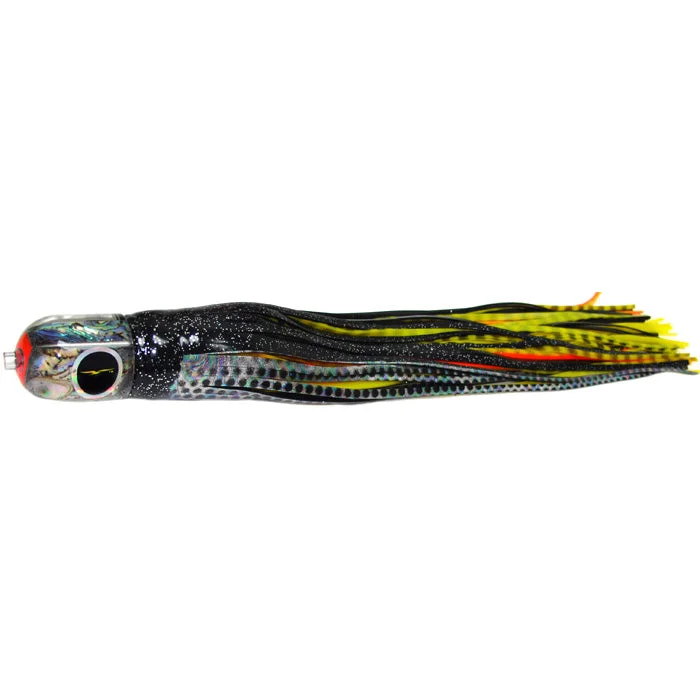 Floating Topwater Lures-Black Bart Punisher Medium Heavy Tackle Lure - Black Dot/Yellow Tiger