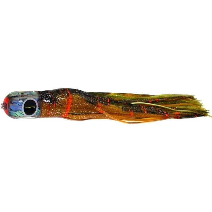 Weedless Fishing Lures-Black Bart Punisher Medium Heavy Tackle Lure - Brown Gold Orange/Gold Dot