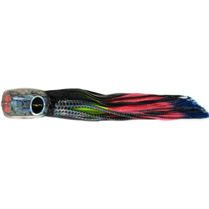 Shrimp-Like Lures-Black Bart Striper Candy Medium Heavy Tackle Lure - Black Dot/Rainbow