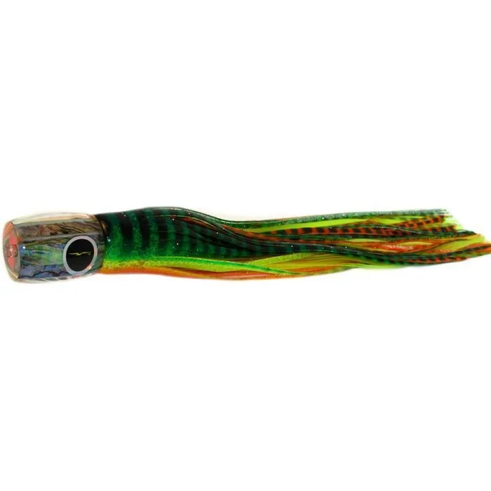 Soft Plastic Jerk Lures-Black Bart Striper Candy Medium Heavy Tackle Lure - Green Orange Tiger/Yellow Tiger