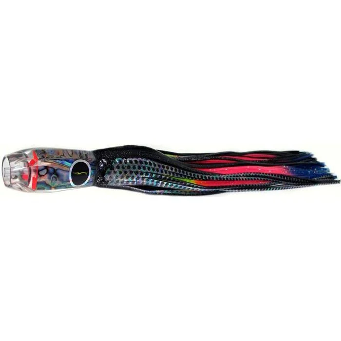 Streamer Lures-Black Bart Super ProJet Medium Heavy Tackle Lure - Black Dot/Rainbow