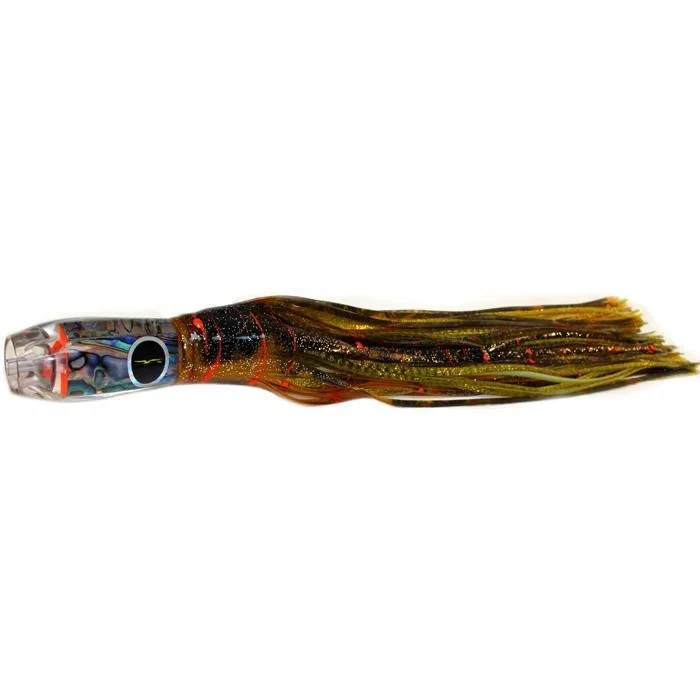 Paddle Tail Lures-Black Bart Super ProJet Medium Heavy Tackle Lure - Brown Gold Orange/Gold Dot