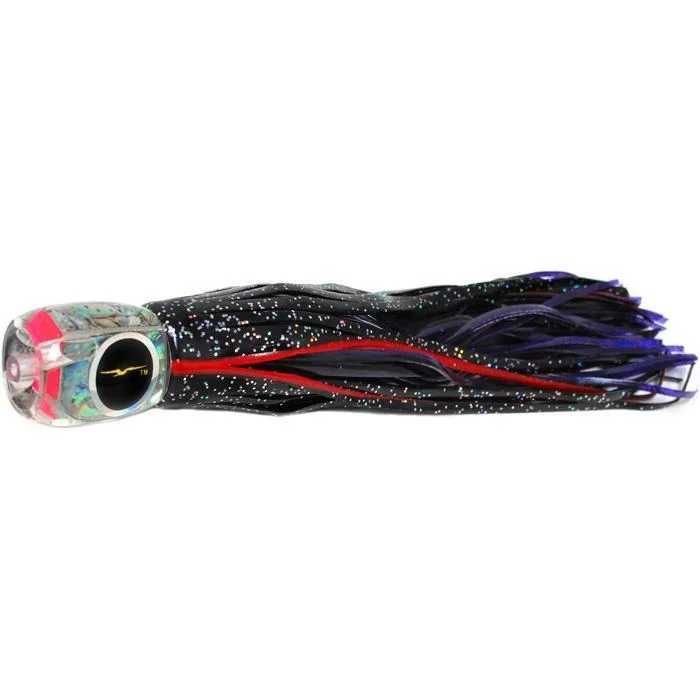 Swimbait Lures-Black Bart Tahitian Prowler Medium Tackle Lure - Black/Purple Foil