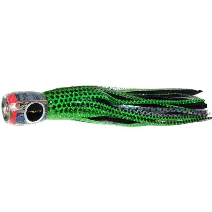 Bite Triggering Lures-Black Bart Tahitian Prowler Medium Tackle Lure - Green Dot/Black Dot