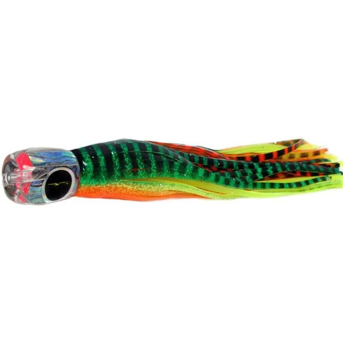 Heavy-Duty Lures-Black Bart Tahitian Prowler Medium Tackle Lure - Green Orange Tiger/Orange Yellow Tiger