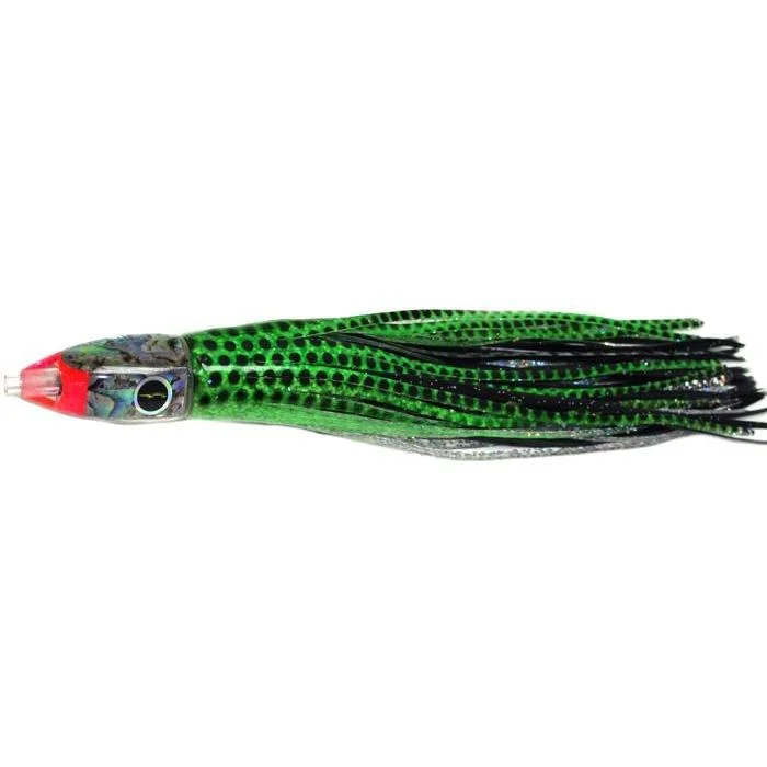 Topwater Baitfish Lures-Black Bart Tuna XXX Light Tackle Lure - Green/Black Dot