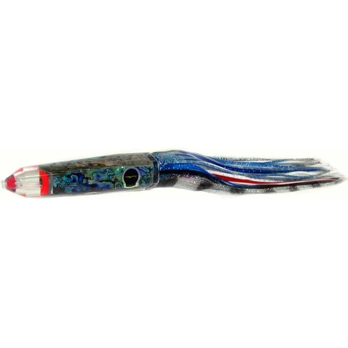 Weighted Worm Lures-Black Bart Wahoo Candy Medium Heavy Tackle Lure - Blue/White