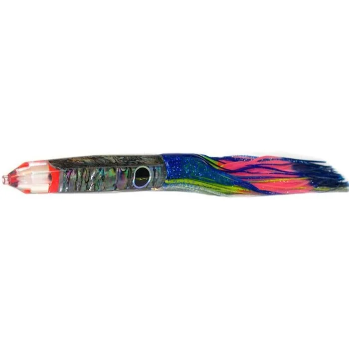 Unique Color Lures-Black Bart Wahoo Candy Medium Heavy Tackle Lure - Blue Yellow/Rainbow