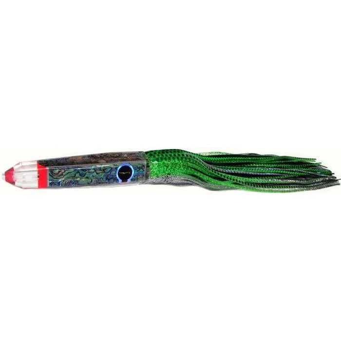 Topwater Baitfish Lures-Black Bart Wahoo Candy Medium Heavy Tackle Lure - Green/Black Dot