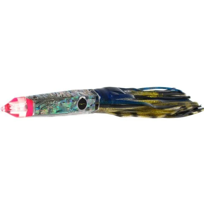 Realistic Fish Imitation Lures-Black Bart Wahoo Candy Medium Heavy Tackle Lure - Yellowfin/Silver Gold Black