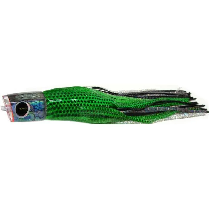 Wide Action Lures-Black Bart Warrior Medium Heavy Tackle Lure - Green Dot/Black Dot