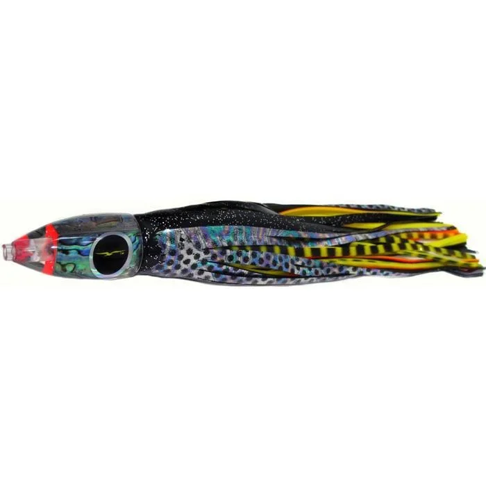 Scented Fishing Lures-Black Bart Wicked Medium Tackle Lure - Black Dot/Yellow Black Tiger