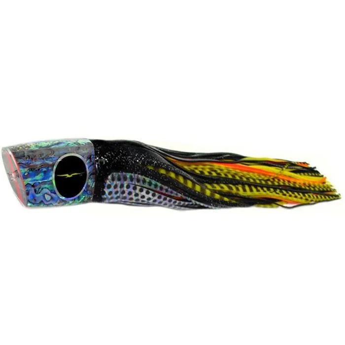 Floating Topwater Lures-Black Bart Zulu Heavy Tackle Lure - Black Dot/Yellow Black Tiger