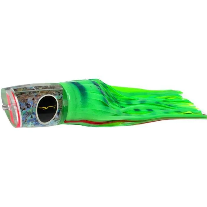 Topwater Frog Lures-Black Bart Zulu Heavy Tackle Lure - Glow/Green Chartreuse Dot