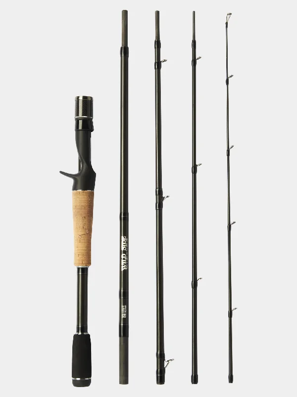 Collapsible Fishing Rod for Hiking-WILD SIDE 6’11” Medium Heavy Casting Rod (5 Piece)