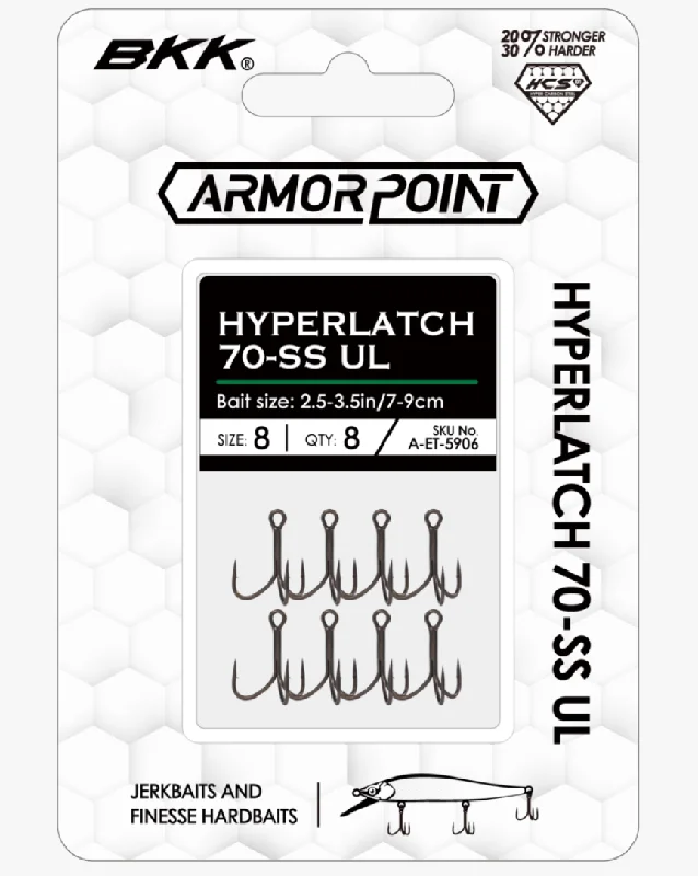 High-Performance Fishing Hooks for Freshwater-BKK Armor-Point HyperLatch 70-SS UL Treble Hook