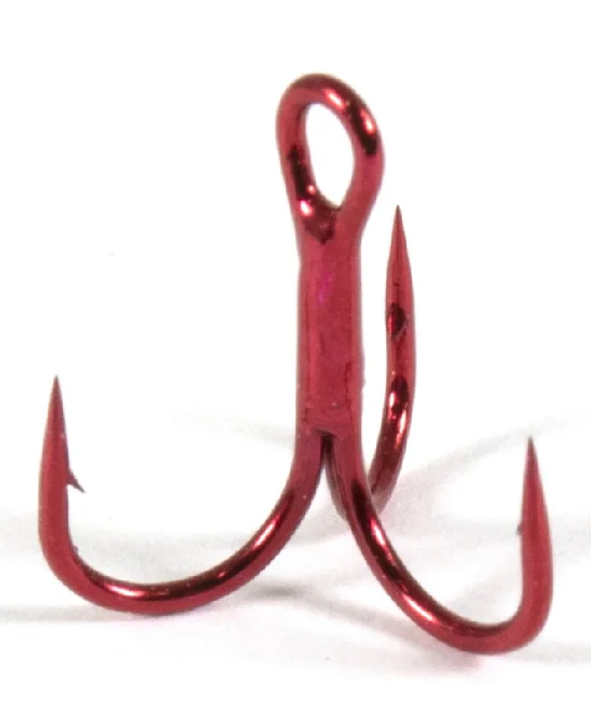 Fishing Hooks for Ice Fishing with Low Visibility-Clam Gaff Treble Hooks Red